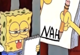 February 16th, 2025 post in SpongeBob Lovers FB group An "image macro":https://knowyourmeme.com/memes/image-macros of SpongeBob sticking his tongue out and tapping his head with a pencil while looking at a notepad and saying, "Come on, think!" The "GIF":https://knowyourmeme.com/memes/cultures/gif and "reaction image":https://knowyourmeme.com/memes/reaction-images is typically used to joke about thinking hard about something.