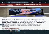 12:49 ร ō themirror.com/ne * 5G .ill 71% + 4 THE Mirror US NEWS ENTERTAINMENT LONGEL THE REA KING (OX) Video of Trump kissing 'real king' Elon Musk's feet played on US Govt screens in 'hack' The hack comes after the Trump ministration proposed cutting half of federal workers at the nation's housing agency By Gina Martinez 10:00 ET, Feb 24 2025 | UPDATED 11:28 ET, Feb AP M ||| +