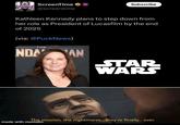 ScreenTime SCREENTIME @screentime Subscribe Kathleen Kennedy plans to step down from her role as President of Lucasfilm by the end of 2025 (via: @PuckNews) THE NDA AN STAR WARS The mission, the nightmares... they're finally... over. made with mematic