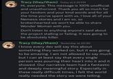 Tracy (they/them) Today at 2:35 PM Hi, everyone. This message is 100% unofficial and unauthorized. Thank you all so much for your fandom and your kind words and for all the time you've spent with us. I love all of your Nemesis stories and I am so, so brokenhearted we won't be able to share Wonder Woman with you. Don't listen to anything anyone's said about the project stalling or failing. It was going to be absolutely killer. Tracy (they/them) Yesterday at 20:50 I know every dev will say this about something they worked on, but it was going to be amazing. I am not allowed to say much but I can at least say that every single person was pouring their heart into it and it showed. Our narrative team had a fantastic and deeply meaningful story. Especially in these really difficult times, I felt the world really needed the story we were telling.