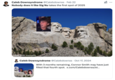 The catchphrase "Nobody does it like Sig Nu" continued to gain traction online in February 2025, oftentimes alongside screenshots of Sigma Nu fraternity members' activities at SEC schools. This tweet shows the start of the 2025 SEC Burnerverse meme Mount Rushmore.