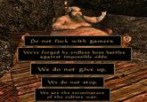 A meme attributing the text of a Grummz tweet to Yagrum Bagarn. Yagrum Bagarn is from The Elder Scrolls: Morrowind.