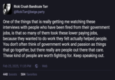 Ricki Crush Bandicute Tarr @RickiTarr@beige.party One of the things that is really getting me watching these interviews with people who have been fired from their government jobs, is that so many of them took these lower paying jobs, because they wanted to do work they felt actually helped people. You don't often think of government work and passion as things that go together, but there really are people out there that care. These kind of people are worth fighting for. Keep speaking out. Feb 25, 2025, 11:35 PM 448 boosts 584 favorites . Web
