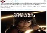 4 DiscussingFilm ❤ @DiscussingFilm. Follow X The 'WONDER WOMAN' game has been rebooted during development & has already cost more than $100M. The game is still years away from release, "if it ever makes it to market" (Source: bloomberg.com/news/articles/...) WONDER WOMAN