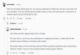 Several internet users noted that they received an abnormal influx of violent and sensitive content on Instagram Reels on February 26th, prompting them to ask their peers on other social media sites if they were seeing the same content. This screenshot shows the replies to a Redditor asking why they were seeing "NSFL" content on their Reels.