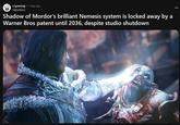 Shadow of Mordor's brilliant Nemesis system is locked away by a Warner Bros patent until 2036, despite studio shutdown r/gaming ⚫ 1 day ago Sabedena Shadow of Mordor's brilliant Nemesis system is locked away by a Warner Bros patent until 2036, despite studio shutdown