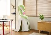 Photos of the life-sized Gardevoir stuffed toy that became available for purchase in Japan in early February 2025. The large plush was part of a "Psycho Cyber" series of special edition Psych-type Pokémon-themed items sold by the Pokémon Center Japan. Given Gardevoir's fan following, the release of the plush prompted many internet users to post memes and jokes about people treating the life-sized plush in a romantic manner.