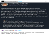 theconcealedweapon Follow austerity is theft @wideofthepost 91 disabled kids in one PA school district abruptly cut off from a support program to help them transition from high school to life after school because the DOGE brigade hit ctrl+f for "transition" and never bothered to read any further Patrick LaForge @palafo So @elonmusk killed this program for disabled kids (illegally) because it included the word "transition." It helps them to transition from high school to work. usagi-zakura Follow What's this? "Transport"... THEY'RE TURNING THE CARS TRANS SHUT DOWN THE POSTAL SERVICE!
