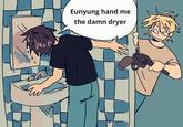 A No Home redraw meme based on the Darling, Please Give Me The Hair Dryer boomer comic.