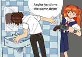 A Neon Genesis Evangelion redraw meme based on the Darling, Please Give Me The Hair Dryer boomer comic.
