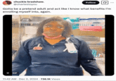 A "reaction meme":https://knowyourmeme.com/memes/reaction-images featuring a disheveled Black nurse named Britney shrugging and turning to walk out of frame after finishing a 12-hour shift.