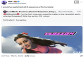 Footage from the official but scrapped CW reboot of the _Powerpuff Girls_ leaked on Twitter in March 2025 to largely negative reactions. However, the tweet also prompted X user @NebsGoodTakes to say, "I would've watched all 8 seasons unfortunately," gathering over 60,000 likes in a day.