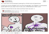 The original artist behind the "gets brainwashed of that thing" comic came forward to thank people for making memes using their comic and clarify that English is not their first language, hence their grammar mistakes. 