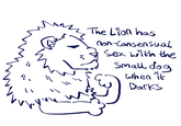 A Coaxed into a Snafu version of the The Lion Rapes the Small Dog When It Barks meme