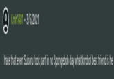 Kmh1481. 3/5/2021 I hate that even Subaru took part in no Spongebob day what kind of best friend is he
