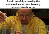 US Reddit carefully choosing the communities furthest from my interests to show me