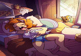 Power naps beat hibernation I guess.
"Art by The Other Half on Newgrounds (NSFW)":https://www.newgrounds.com/art/view/the-other-half/squirrel-girl-power-nap (alternative BlueSky link in the source)