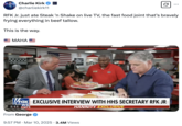 Charlie Kirk retweeted a clip showing RFK Jr being served a Steak and Shake sandwich and fries during an interview with Fox News's Sean Hannity. 