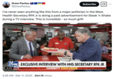 Drew Pavlou @DrewPavlou Subscribe I've never seen anything like this from a major politician in the West. Health Secretary RFK Jr is doing a paid advertisement for Steak 'n Shake during a TV interview. This is incredible - so much grift MILK FOX EXCLUSIVE INTERVIEW WITH HHS SECRETARY RFK JR NEWS 1:12 AMT HANNITY EXCLUSIVE 2:28 AM Mar 11, 2025 - 254.7K Views