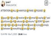 "A Virus That Puts 😭 Between Everything You Type" copypasta - Haikyuu!! version.