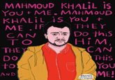 "Fan art":https://knowyourmeme.com/memes/cultures/fan-art of Mahmoud Khalil from "Instagram":https://knowyourmeme.com/memes/sites/instagram user @heatherschiederillustrates_.