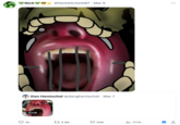 Tweet quoting a video of comedian Dan Hentschel screaming with his face painted red to joke about the video game _Five Nights at Freddy's_. 