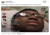 This how it feel to have ur life altered by a chop hoe goms bring my smile- mye bet yasmina @yesmeaner This how it feel to have ur life altered by a chop hoe 0 skrttao PULL THE PLUG ON HIM skrttao DIE MAR kek_big_boss Mar you ugly af 1600.briann Alcohol or car skrttao DIE BRU DIE Send message 1:10 AM Mar 7, 2025 83.7K Views ...