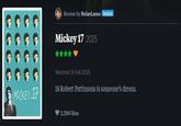 Review by NolanLasso PATRON Mickey 17 2025 Watched 15 Feb 2025 MICKEY 17 18 Robert Pattinsons is someone's dream. 2,294 likes