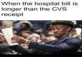 When the hospital bill is longer than the CVS receipt