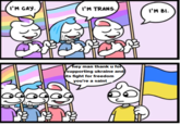 Ꭲ ᏀᎪᎩ . I'M TRANS. I'M BI. hey man thank u for supporting ukraine and its fight for freedom you're a saint