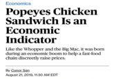 In the early 2020s, memes about various events, activities and practices being indicative of an impending recession or depression became popular online. In 2019, Twitter user @litcapital outlined several news headlines that pointed to niche recession indicators.