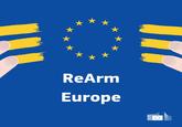 The official logo of the European Commission initiative to increase defense spending by European Union member states. After the unveiling of the initiative's logo, comparisons to goatse became a common joke on social media.