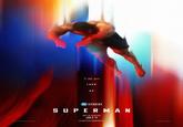 A meme referencing Ashton Hall's 7:36 pool dive based on a poster for the 2025 film _Superman_.