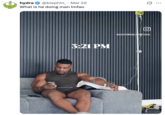 A "meme":https://knowyourmeme.com/memes/memes in "tweet":https://knowyourmeme.com/memes/sites/twitter-x form showing Ashton Hall with an IV, captioned, "What is he doing man LMFAO." The tweet was riffing on the viral posts about "Ashton Hall's Morning Routine":https://knowyourmeme.com/memes/ashton-halls-morning-routine.