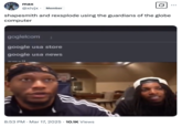 A "tweet":https://knowyourmeme.com/memes/sites/twitter-x about "YouTubers":https://knowyourmeme.com/memes/sites/youtube and "Twitch":https://knowyourmeme.com/memes/sites/twitch streamers Zias and B. Lou searching "goglelcom" on "Google":https://knowyourmeme.com/memes/sites/google, referencing the "_Invincible_":https://knowyourmeme.com/memes/subcultures/invincible characters Shapesmith an Rexsplode.