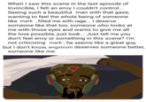 When I saw this scene in the last episode of Invincible, I felt an envy I couldn't control... Seeing such a beautiful man with that gaze, wanting to feel the whole being of someone like mark, filled me with rage... I deserve someone like that too, someone who looks at me with those eyes and wants to give me all the love possible, just look... Just tell me you don't feel envy or something in this scene? I'm not criticizing mark; he seems like a great guy, but I don't know, angstrom deserves someone better, someone like me. doyttle