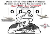 Days since classified military documents have been leaked in War Thunder forum A group chat with a journalist 0000 10 U.S