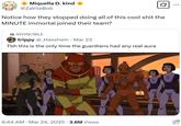 Miquella D. kind @ZaVileBob Notice how they stopped doing all of this cool s--- the MINUTE immortal joined their team? INVINCIBLE trippy @_Hasshein · Mar 23 Tbh this is the only time the guardians had any real aura • 6:44 AM · Mar 24, 2025 · 3.6M Views • 27 4 ...