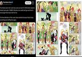 A tweet reading, "The Harley Quinn fart comic has came out and it's 100% fetish material." The pages shared by the tweet are shown to the right.