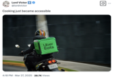 Several internet users had negative reactions to @KrishRShah posting a series of images created using Chat GPT-4o's image generation software alongside the caption, "Art just became accessible." On March 27th, 2025, X / Twitter user @lordvictor quoted the aforementioned post with an image of an Uber Eats driver, writing, "cooking just became accessible." 