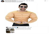 Several internet users had negative reactions to @KrishRShah posting a series of images created using Chat GPT-4o's image generation software alongside the caption, "Art just became accessible." On March 27th, 2025, X / Twitter user @puzzledipshit quoted the aforementioned post and shared a photo of a man wearing a fake muscle suit, writing, "fitness just became accessible."