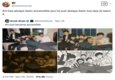Ε @midosommar Art has always been accessible you've just always been too lazy to learn it Krish Shah ☑@KrishRShah · Mar 26 Art just became accessible 4:43 PM · Mar 26, 2025 475.8K Views