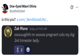 Discord message allegedly from Zak Mane the lion "furry":https://knowyourmeme.com/memes/cultures/furries-furry OC character, showing the he might like "body inflation":https://knowyourmeme.com/memes/subcultures/body-inflation content.
