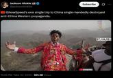 Jackson Hinkle @jacksonhinklle Subscribe Ø IShowSpeed's one single trip to China single-handedly destroyed anti-China Western propaganda. ISHOWSPEED 11:36 PM · Mar 27, 2025 631.5K Views 37,106,597