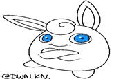 Wigglytuff with blue eyes Wigglytuff drawn with blue eyes. This is a reference to the "people with blue eyes":https://knowyourmeme.com/memes/people-with-blue-eyes meme.