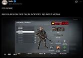A tweet announcing that the video "N---- B---IN OFF ON BLACK OPS 1" was deleted. They call it "lost media."