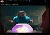 An edit of the "this is a crafting table" scene from "A Minecraft Movie." The edit replaces the table with a prime engram from "Destiny."