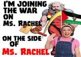 Several Twitter users reacted to the X account @StopAntisemites calling for Attorney General Bondi to investigate the children's YouTuber known as "Ms. Rachel" for her supposed "pro-Hamas" views. On April 8th, X user @marionumber4 shared a "I'm Joining the War":https://knowyourmeme.com/memes/im-joining-the-war-on-drugs-on-the-side-of-drugs meme that gathered over 200 likes in a day.