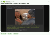Donald Trump published his memoir and business advice book, the _Art of the Deal_, in November 1987. The book has often been referenced to joke about Trump's business prowess or lack thereof. 