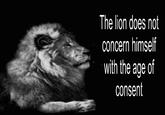 The lion does not concern himself with the age of consent